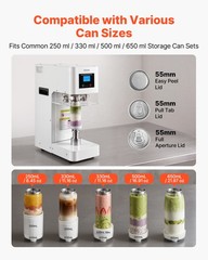 VEVOR Can Sealer Machine Automatic Commercial Soda Can Sealing Coffee Shop White
