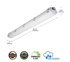 Metalux Vaportite 4 ft. White Integrated LED Industrial Vaportite Selectable CCT