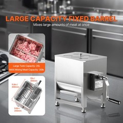 Commercial Manual Meat Mixer 30LB Meat Sausage Hand Mixing Machine Stainless