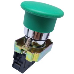 US Stock 2pcs XB2-BC31C NO Momentary Mushroom Head Push Button Switch Green