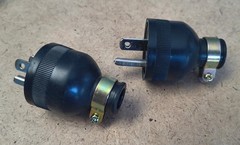 2 New 20A 125V Male Round Rubber Plugs Industrial (2-Flat 1-Round) Free US Ship
