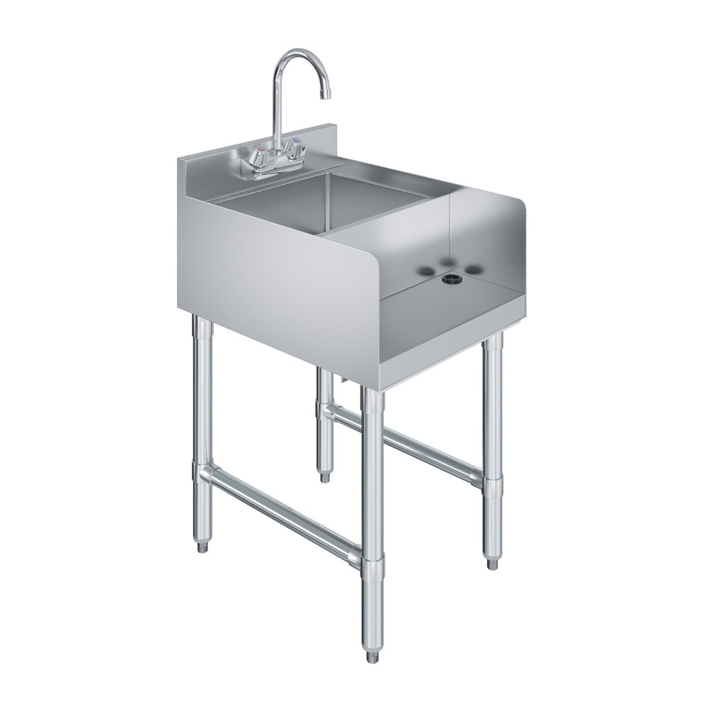 22 in. x 14 in Stainless Steel Blender Station with Dump Sink and Faucet