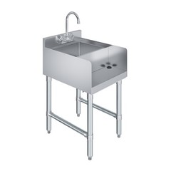 22 in. x 14 in Stainless Steel Blender Station with Dump Sink and Faucet