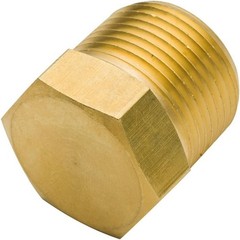Brass Pipe Fitting Hex Head Plug 3/8 Inch NPT Male Pack of 5