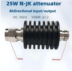 BECEN 6DB 25W N Attenuator, 25 Watt 50 Ohm Attenuator DC to 3Ghz, Fixed Attenuat