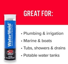 WaterWeld, 1 Hour Cure, Epoxy Putty Stick – 2 Pack, Off-White