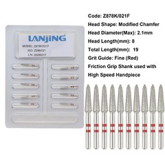 20 Types Zirconia Dental Diamond Burs FG Friction Grip for High Speed Handpiece