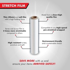 1Ro1l 18″ x 1500′ Feet Black 80 Gauge Pallet Wrap Stretch Film Hand Shrink Wrap
