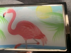 Retro Pink Flamingo Silver Credit Card Holder, Business Cards, I.D. Case