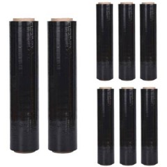 8 Rolls 18″ x 1500′ 80 Gauge Pallet Wrap Stretch Film Hand Shrink Wrap Black
