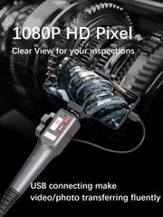 Articulating Borescope, Two-Way 180° 5.5mm Lens IP67 Waterproof Steering Probe