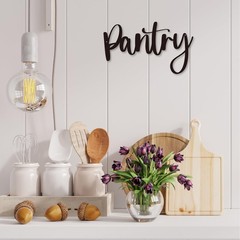 Pantry Word Sign Metal Wall Decor – 12″X7.4″ 12 inches, Black