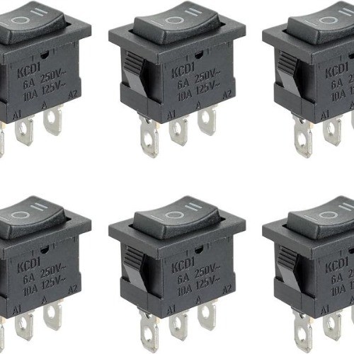 KCD1 ON OFF ON 3 Position Pin Toggle Rocker Switch 6Pcs AC 6A 250V 10A 125V Car