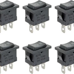 KCD1 ON OFF ON 3 Position Pin Toggle Rocker Switch 6Pcs AC 6A 250V 10A 125V Car