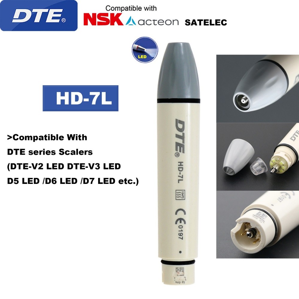 DTE Dental Scaler Handpiece HD-7L Ultrasonic Scaler Cable Tube Fit NSK SATELEC