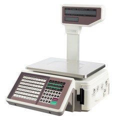 30kg Digital Label Printing Scale Barcode Receipt Printer Retail Silver