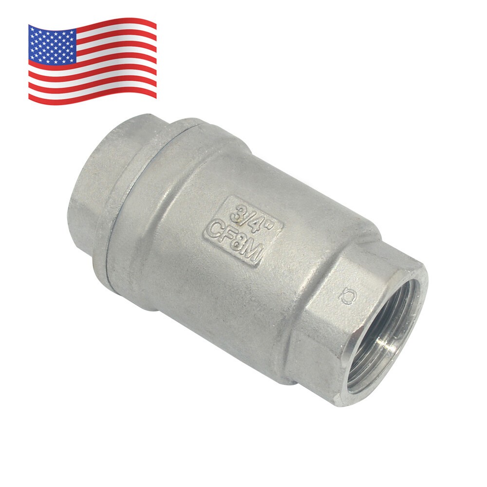 3/4″ in inch Spring Loaded In-line NPT Threaded Check Valve Stainless Steel