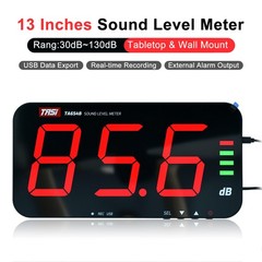 Sound Level Meter Decibel Meter 30-130dB Wall Mount Data Logging Alarm 13″ Large