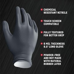 Venom Steel Industrial Nitrile Gloves, Chemical X-Large (Pack of 100), Black