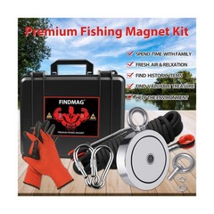 2625 lbs Fish Magnets Kit, Double Sided Magnet Fishing Kit with Rope, Super S…