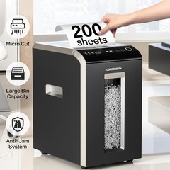 LOCKSWORTH 200-sheets Heavy Duty Micro-Cut Paper Shredder 8.5 Gallon Capacity