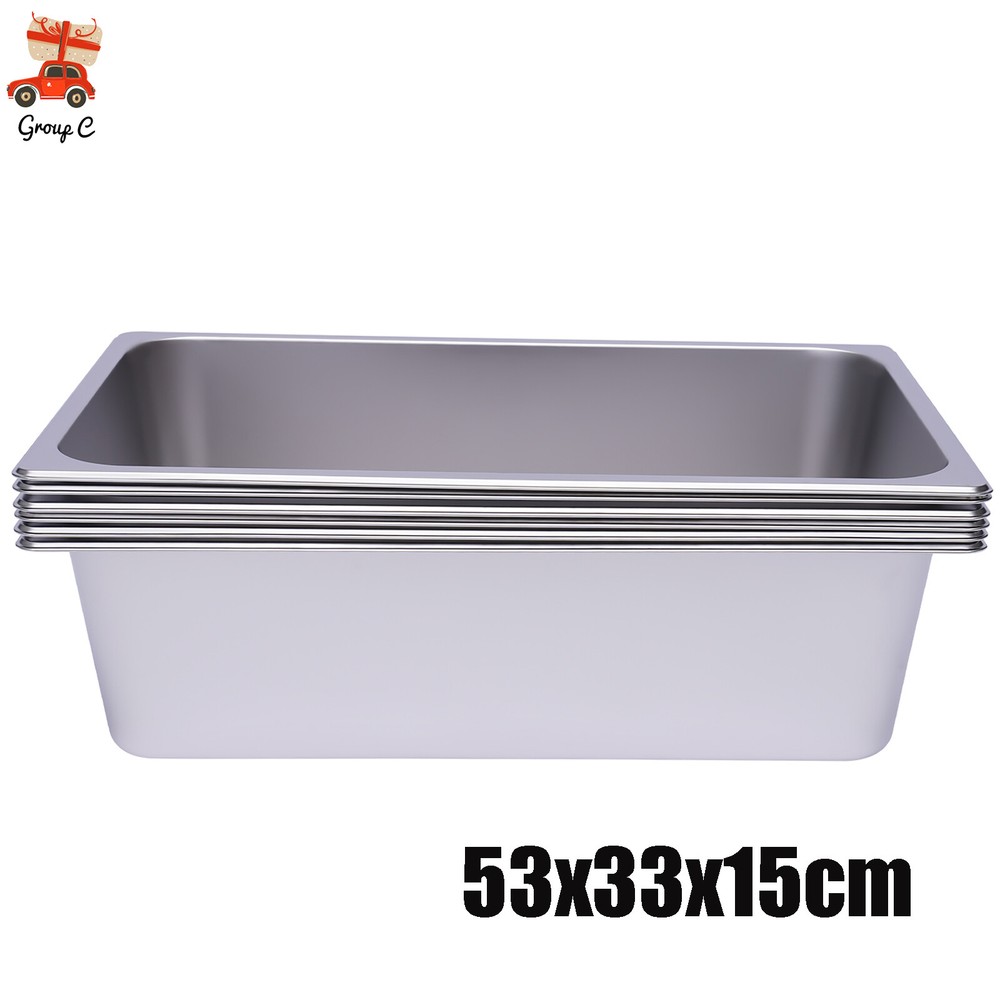 6 Pack Steam Table Pans Full Size 6In Deep Stainless Steel Catering Buffet Pan