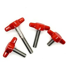 M6 Clamping Thumb Screw T Bolts with Red Butterfly Tee Wing Knob Stainless Steel
