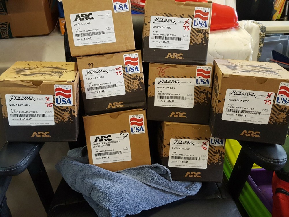 1-1/2″ LARGE LOT – Change Disc Type S Various Grits – Free Shipping in the USA