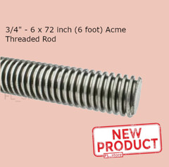 3/4 Inch – 6 x 72 Inch 6 Foot Acme Fully Threaded Rod 6 Feet Steel Finish NEW