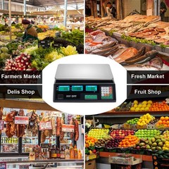 88 LB 40KG/5g Digital Weight Scale Price Computing Food Meat Produce Deli Market