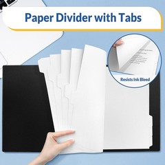 Binder Dividers with Tabs for 3 Ring Binder 8.5 X 11 Paper White Binder Dividers