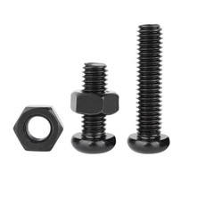 Black Steel Pozi Pan Head Screws Phillips Bolt With Full Nut M2 M2.5 M3 M4 M5 M6