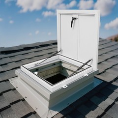 Roof Hatch Commercial Roof Access Hatch Cover Plate 19.7in L X 19.7in White