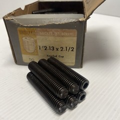 Vintage-New UNBRAKO Socket Set Screws 1/2-13 X 2 1/2 SPS knurled Cup Pt. Box 50
