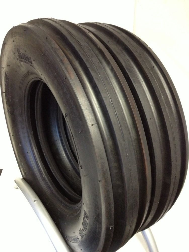 TWO 5.50-16 Tri-Rib 3 Rib Front Tractor Tires Heavy Duty 5.50×16 Tubeless