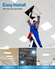 2 PACK – Sunco 2×2 LED Flat Panel Lights Adjustable 20W-40W 4000K-6000K Dimmable