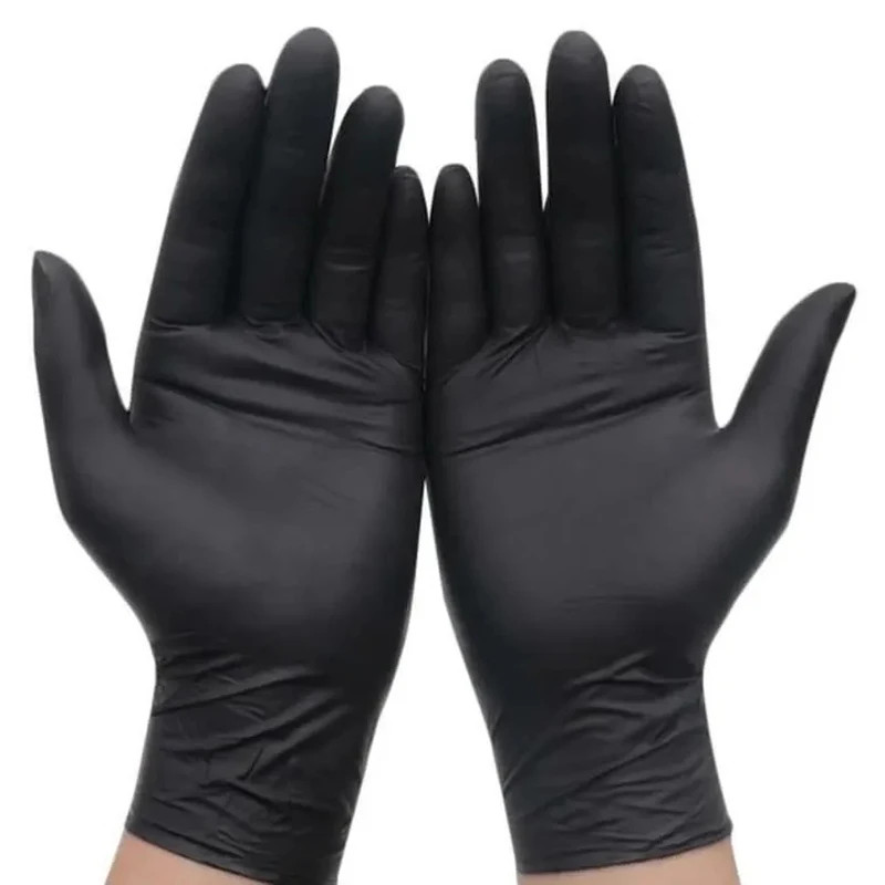 Disposable Black Nitrile Gloves (20/50/100PCS) Latex-Free, Powder-Free Cleaning