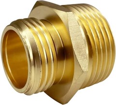 3/4″ GHT Male x 1″ NPT Male Connector, Brass Garden Hose Fitting, Adapter, Indus