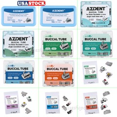 AZDENT Dental Orthodontic Buccal Tubes 1st/2nd Molar Tube Roth/MBT 022 Bondable