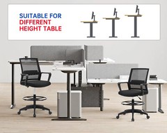 Drafting Chair Tall Office Chair Adjustable Height with Lumbar Support Arms Foot