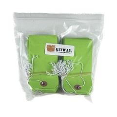 100 of 4 3/4″ x 2 3/8″ Green Inventory Tags with ELASTIC Stretchable String