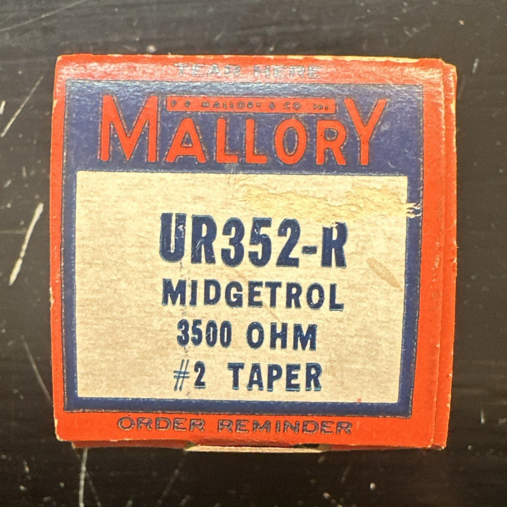 Mallory Midgetrol UR352-R Rotary Potentiometer 3500Ω #2 Taper Panel Lug