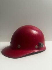 Vintage SuperGlas Fibre Metal Fiberglass Duck Bill Red Hard Hat USA 1980s