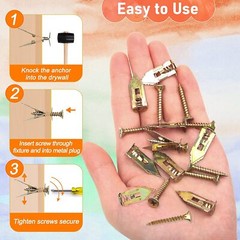 50x Drywall Self Drilling Anchors Screws Wall Anchor Expansion Hooks Heavy Duty
