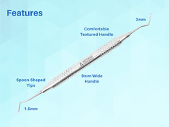 Dental Excavator Double Ended 1.5mm & 2mm Set of 3 Restorative Endodontic ARTMAN