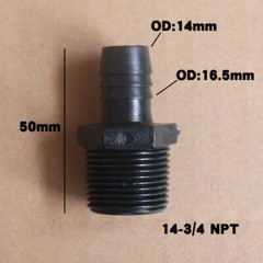 NPT Plastic Male Thread Reducer Connector Barb Hose Pipe Fitting Air Fuel Water