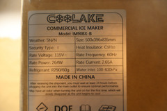 Coolake IM90BX-B Commercial Ice Maker 200lb/Day 50lb Storage New Sealed
