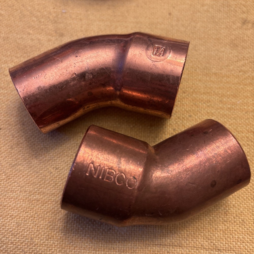 ONE 1-1/4 Inch Fitting x 1-1/4 Inch Copper 45 Degree Street Elbow