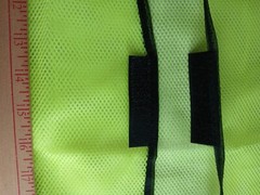 Yellow w gray high vis reflective strips breathable mesh safety vest, new