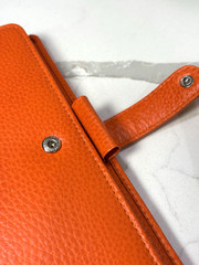 Rare HTF Filofax Orange Leather Finsbury Personal Organizer Planner 7.5″Ht 5.25W